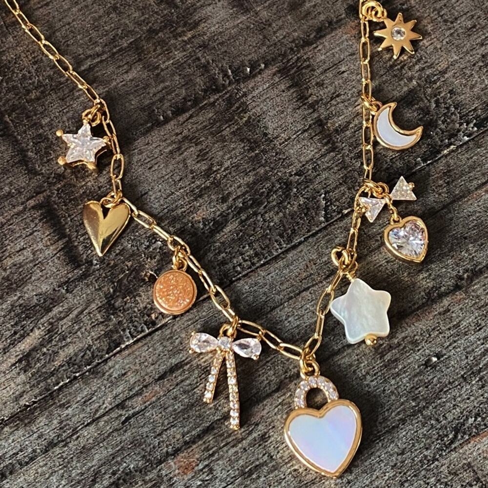 NEW FP x Luna Norte Mother Of Pearl Charm Layering Necklace